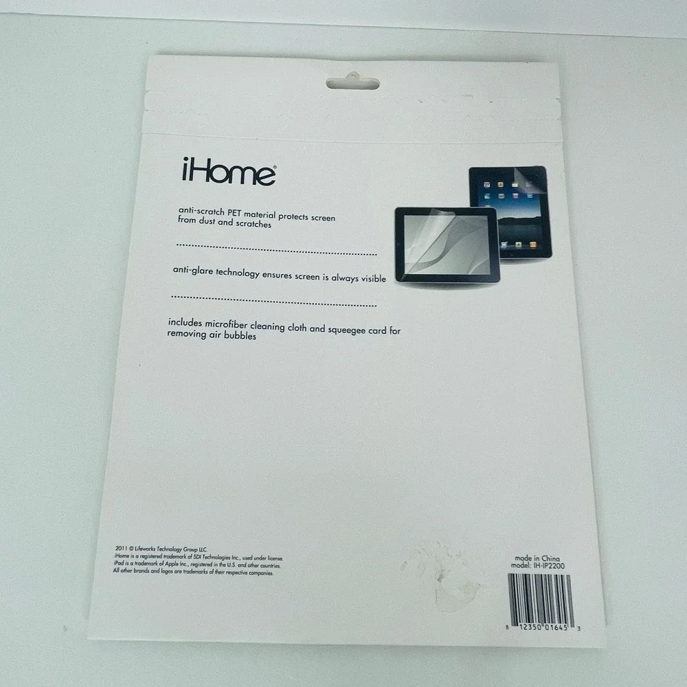 iHome Screen Protector iPad 2 IH-IP2200 Clear Anti-Scratch Anti-Glare NEW